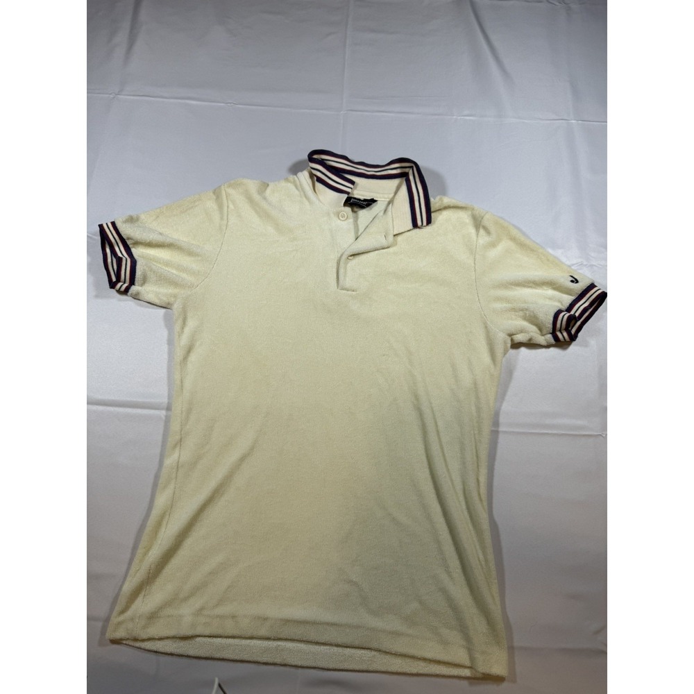 Vintage 80s Jantzen White Terry Golf Polo Shirt, Size M, Made in USA